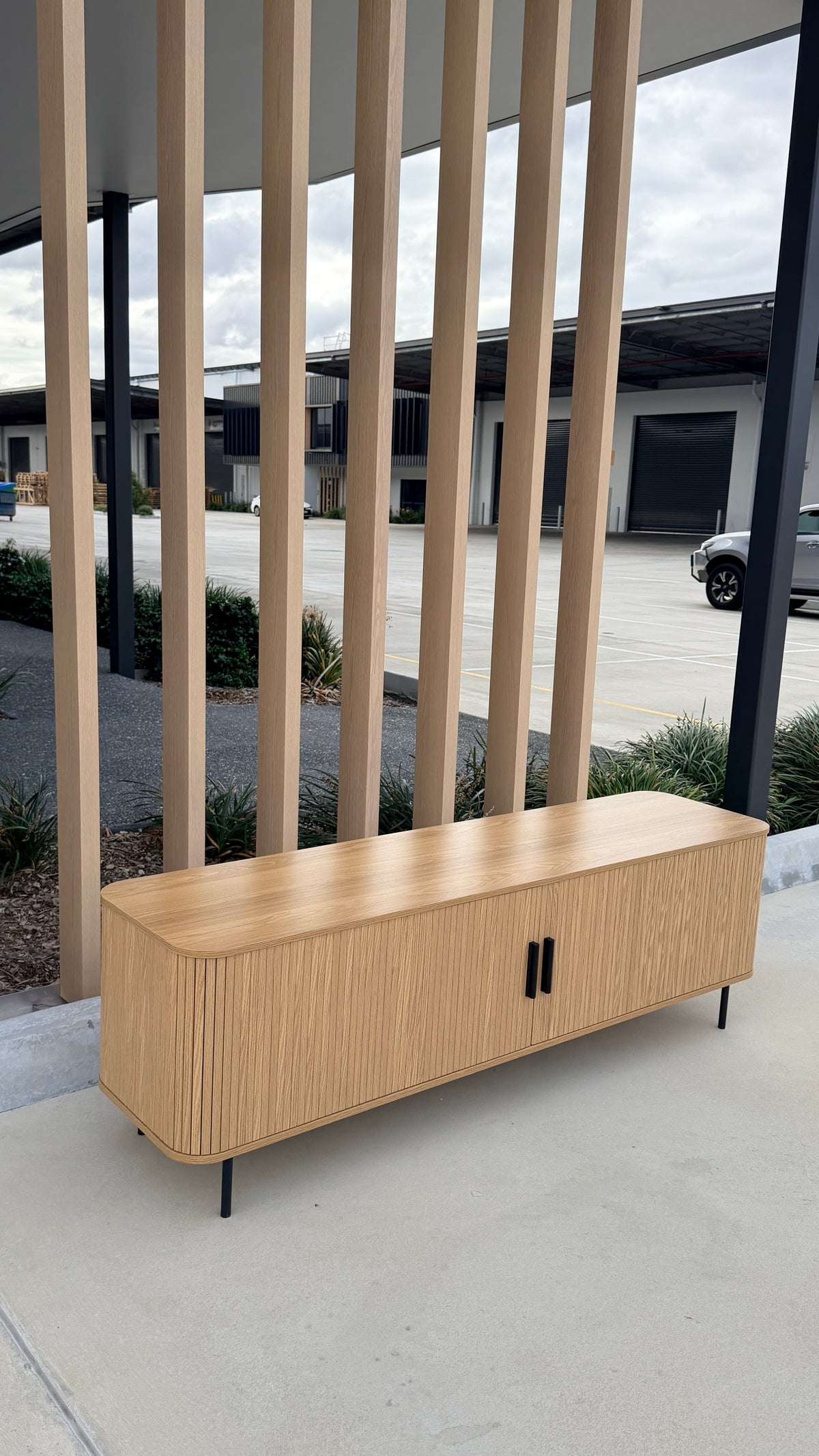 Fluted Entertainment TV Unit