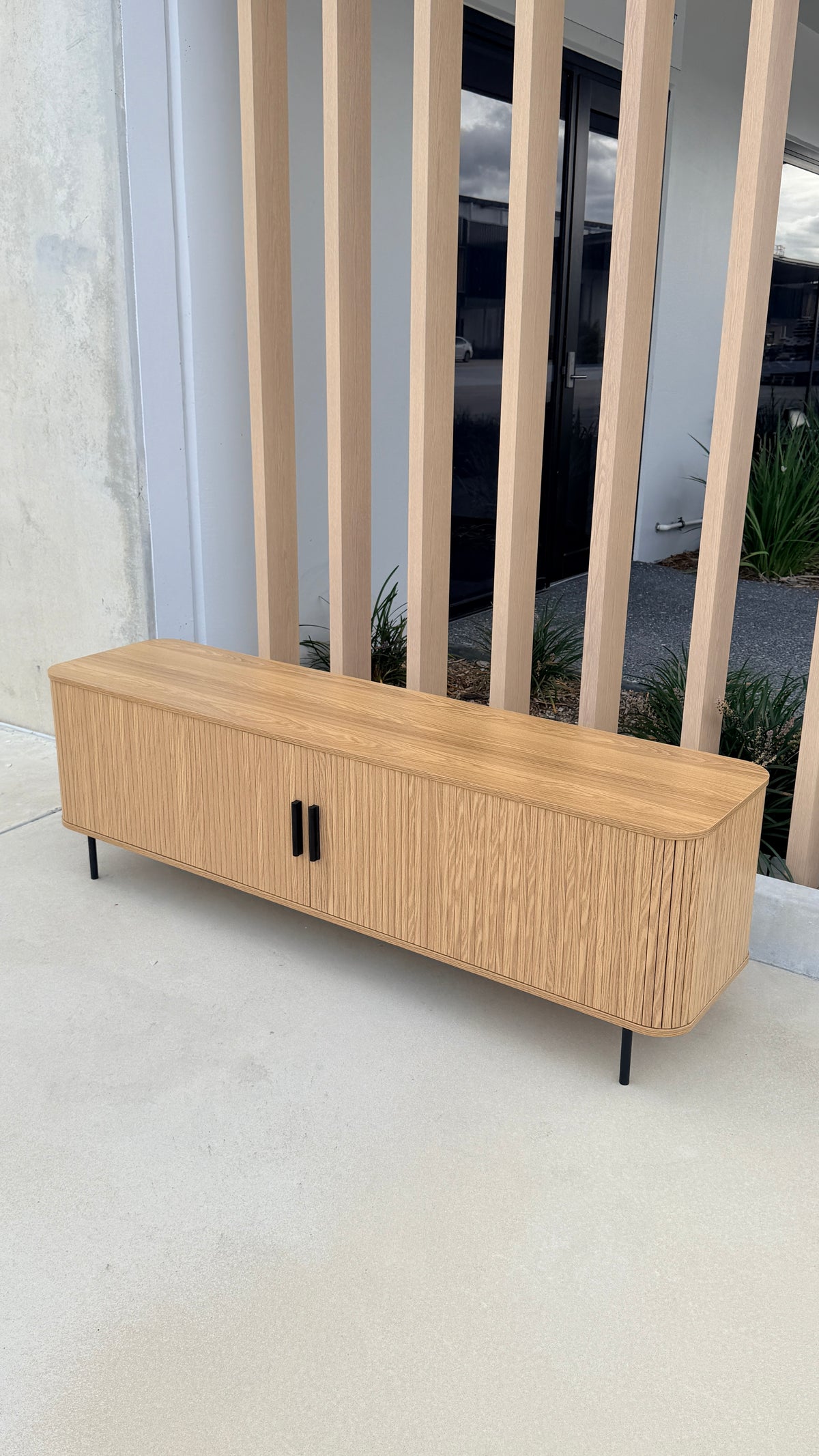 Fluted Entertainment TV Unit