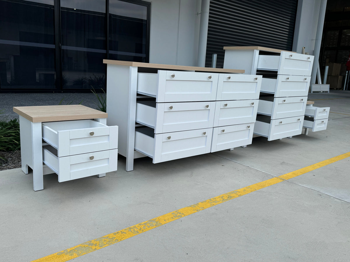 Dresser, Tall Boy and Bedside Tables