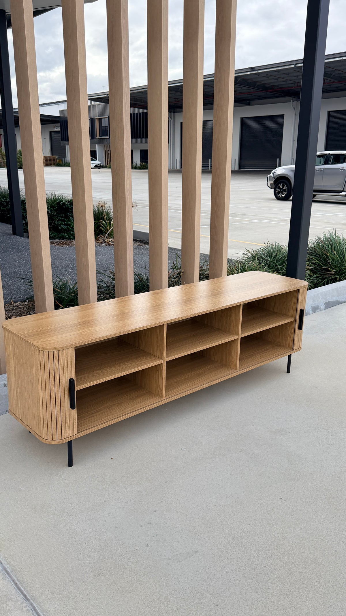 Fluted Entertainment TV Unit