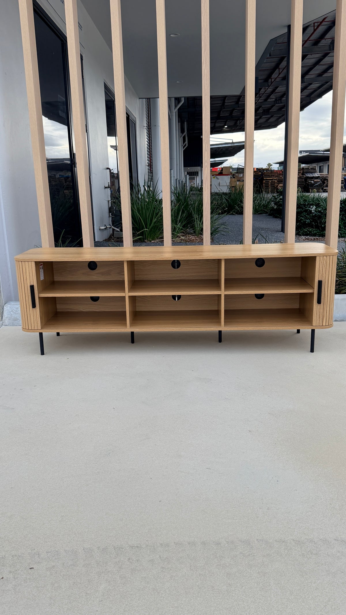 Fluted Entertainment TV Unit