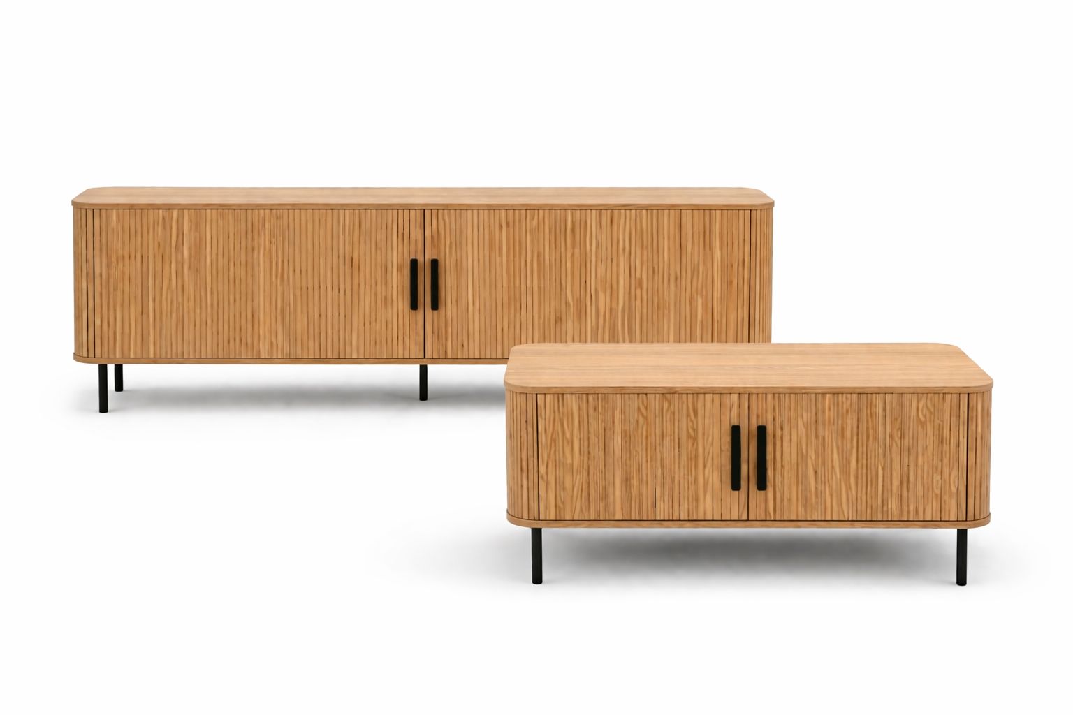 Tambour Coffee Table and Tv Unit